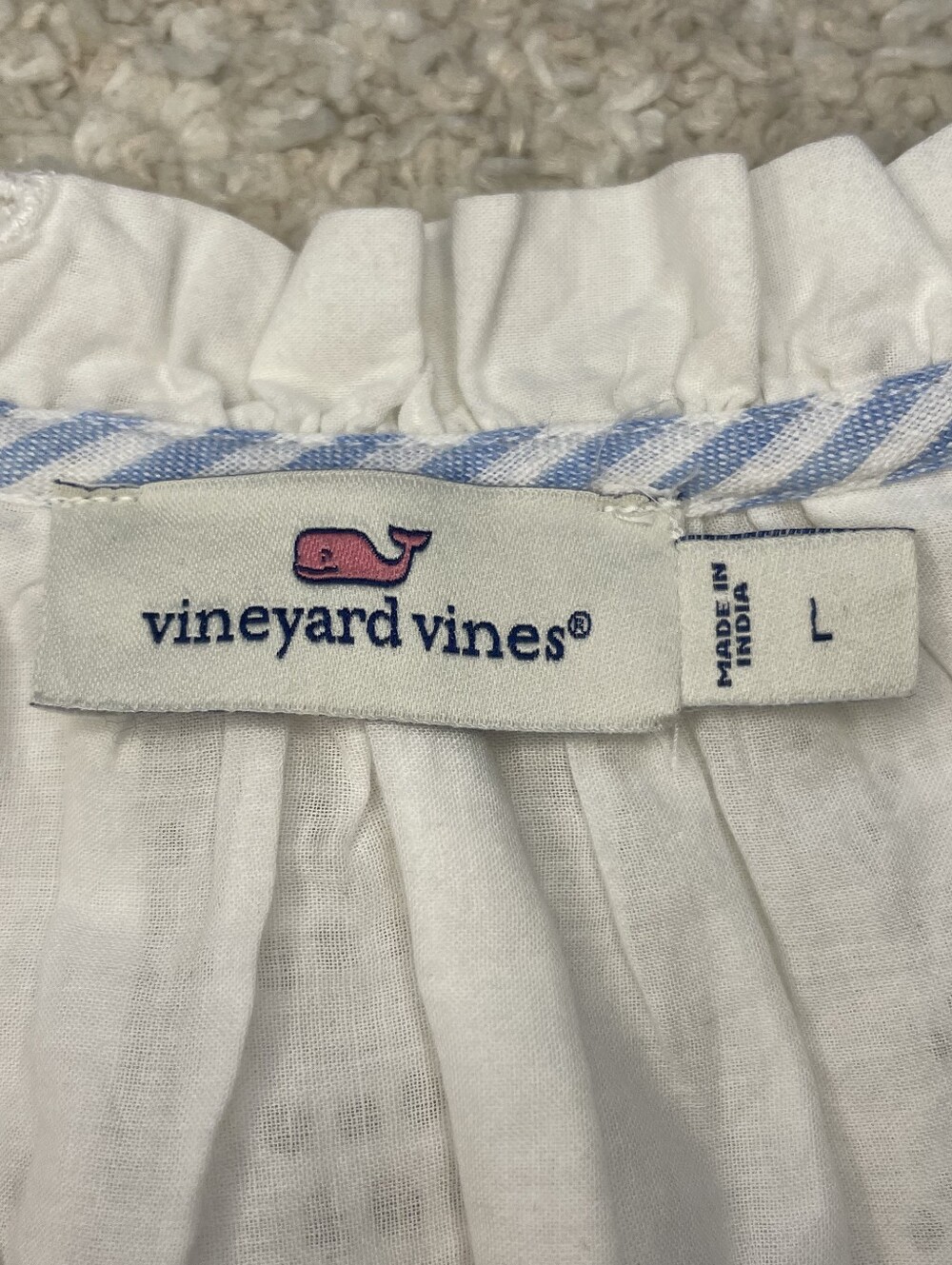 Vineyard Vines 100% Cotton White Eyelet Flutter Sleeve Top Size L - Picture 12 of 12